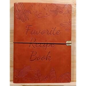 Leather-Bound‎ Favorite Recipe Book with Ring Binder